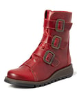 Fly London Women's P144110004 Biker Boots, Red Red 004, 2.5 UK