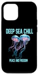 Coque pour iPhone 15 Pro Deep Sea Chill Peace and Freedom Quallen Motiv