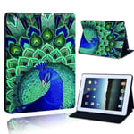 FINDING CASE Fit Apple iPad 2/3/4 Leather Cover - PU Flip Leather Smart Lightweight Shell Stand Cover Case for iPad 2/3/4 (iPad 2/3/4, peacock)