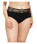 Chantelle Womens High Waist Lace Period Panty - Black Polyamide - Size 5XL