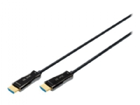 DIGITUS - Premium High Speed - HDMI-kabel med Ethernet - HDMI hann til HDMI hann - 20 m - dobbeltisolert - svart - 4K-støtte, aktiv optisk hybridkabel