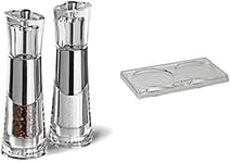 Cole & Mason H57273P Bobbi Salt and Pepper Mills / H306119 Ramsgate Clear Salt and Pepper Mill Tray | Bundle | Lifetime Mechanism Guarantee - Mills