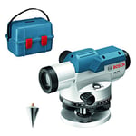Bosch Professional Niveau optique GOL 32 D (grossissement 32x, unité de mesure: 360 degrés, portée : jusqu’à 120 m, dans un coffret de transport), Bleu