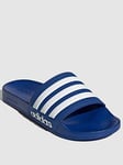 adidas Sportswear Mens Adilette Shower Sliders - Blue, Blue/White, Size 8, Men