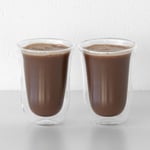 Set of 2 Double Walled Latte Glasses Tall 300ml Clear Tea Coffee Cups Mugs Gift