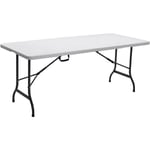 Hattoro - Table de buffet Table pliante Table de camping Table de jardin Valise 180 cm blanc