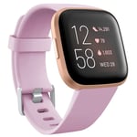 Wepro Compatible with Fitbit Versa Strap/Fitbit Versa 2 Strap - Smooth Silicone Classic Replacement Wristband Straps for Fitbit Versa/Versa Lite/Versa 2, Small Lavender