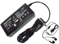 Amsahr Replacement 18.5 V 1.1 A 20 W AC Power Adapter with Stereo Earphone for HP/Compaq 710C/810C/812C/815C/920C