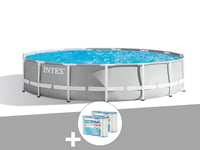 Kit piscine tubulaire Intex Prism Frame ronde 4,57 x 1,07 m + 6 cartouches de filtration