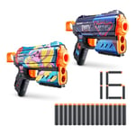 XSHOT- X-Shot Skins Flux Blaster – Poppy Playtime Lot de 2 par ZURU avec 16 fléchettes Technologie de Poche d'air Mousse, 36702, Multicolore, L