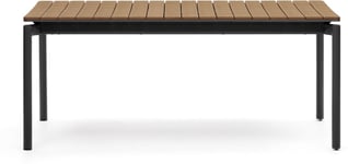 Canyelles, Udtrækkeligt udendørs spisebord, moderne, nordisk, metal by Laforma (H: 76 cm. x B: 180 cm. x L: 100 cm., Sort/Brun)
