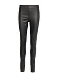 Slkaylee Pu Leggings Bottoms Trousers Leather Leggings-Byxor Black Soaked In Luxury