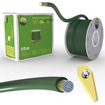 Câble de délimitation de 50 m + 30 lames pour tondeuses robotisées, tondeuses à gazon, kit d'accessoires, fil de délimitation pour câble de recherche, compatible avec Bosch Indego