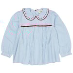 Copenhagen Colors Hearts Bäckebölja Långärmad Tunika Sky Blue Cream Berry Stripe | Blå | 110 cm