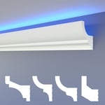 Heximo - led moulures classiques, éclairage indirect corniche de plafond xps Styropor: HLED-10 - 65x75 mm, 1.7 mètres / 1 réglette