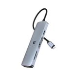 Tymyp Hub USB-C 6 en 1, Double Moniteur Adaptateur USB C avec (HDMI 4K, USB A 3.0, Lecteur de Carte SD/TF), Station d'accueil multiport Chromebook/Air pour Surface, Ordinateur Portable, XPS et Plus