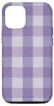 Coque pour iPhone 15 Pro Motif à carreaux vichy violet lavande