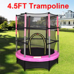 4.5FT 55" Junior Kids Child Trampoline Set With Safety Net Enclosure New