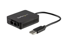 StarTech.com USB to Fiber Optic Converter, 100Mbps, USB 2.0 to Fiber Network Adapter, 100BASE-FX SC Female Duplex Multimode Fiber/MMF Compatible, 2Km, Compact USB to Fiber LAN Adapter - USB to LAN Adapter (US100A20FXSC) - nätverksadapter - USB 2.0 - 100Ba