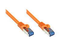 Kabelmeister SO-36366 Câble patch Ethernet Cat6A 10 Gigabit LAN, 40 m, conducteur en cuivre, protection anti-accrochage RNS, double blindage S/FTP, PiMF, 500 MHz, sans halogène, orange