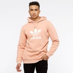 Adidas Hoodie Mens Extra Small XS Pink Heavyweight Trefoil Logo Long Sleeve Top