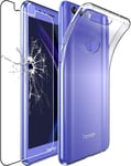 Compatible Avec La Coque De Téléphone Portable Huawei Honor 8 Ultra Fine , Coque De Protection En Silicone Transparent, Verre De Protection Transparent + Blindé