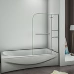Aica Sanitaire - Pare baignoire 120x140cm verre anticalcaire aica écran de baignoire avec les étages en verre securit