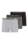ANTONIO ROSSI (3/6 Pack) Men's Fitted Boxer Hipsters - Mens Boxers Shorts Multipack with Elastic Waistband - Cotton Rich, Comfortable Mens Underwear, Black, Grey, Charcoal (3 Pack), XL