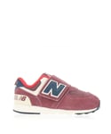 New Balance Boys Boy's Kids 574 NEW-B Hook And Loop Trainers in Burgundy - Size UK 4.5 Infant