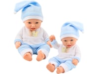 Baby Doll I Blå Pyjamas Mössa Med Pompon