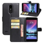 HualuBro LG K10 2017 Case, Premium PU Leather Wallet Flip Phone Protective Case Cover with ID Credit Card Slots Holder for LG K10 2017 Smartphone (Black)