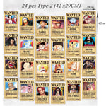 24 st Anime-affischer One Piece Type 2 (42 x29CM)