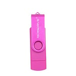 4GB USB 2.0 Phone and Computer Dual-use Rotary OTG Metal U Disk (Black) Data Storage (Color : Pink)