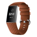 Capida Fitbit Charge 3 / 4 - Silikon armband andningsbar Str- L Kaffe