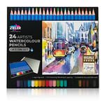 Zieler 24 Artists Watercolour Pencils - Gift Tin Set