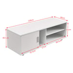 LGFSG TV cabinet 120 cm TV stand unit storage console TV cabinet with two shelves for living room bedroom white/black,White