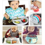 Children's Dishes Baby Silicone Sucker Bowl Smile Face Plat Blue