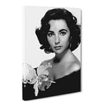 Elizabeth Taylor No.1 Modern Canvas Wall Art Print Ready to Hang, Framed Picture for Living Room Bedroom Home Office Décor, 24x16 Inch (60x40 cm)