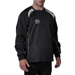 Top Training Contact Men's & Boys' Windbreaker: Waterproof, Insulated Sportswear for Football, Rugby, Sport - Long Sleeve, Elastic Cuffs, Warm Pullover Jacket for Running, Hiking - Black/White, Mini