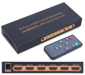 HDMI Switch 5 In 1 Out,HDMI Switcher 4K 60Hz,HDMI Switch with Remote,HDMI Splitter Switch,Support Auto-Switch,HDR10, Dolby Vision,1080P,3D,Full HD for Fire Stick TV