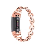 Watch Strap for Fitbit Charge 3/Charge 4 Replacement Wristband Rose Gold