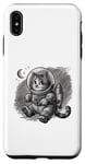 Coque pour iPhone XS Max drôle astronaute mignon animal chat avec étoiles dans l'espace enfants