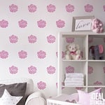 Rose Flower Pattern Stencil | Girls Nursery Home Wall Decorating & Craft Stencil | Paint Walls Fabrics & Furniture | 190 Mylar Reusable Stencil (L/see image/37X52CM)