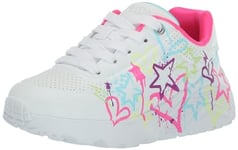 Skechers Street Girls Baskets, White Synthetic/Neon Multi Trim, 43 EU