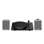 Ruark MR1 MKII Speakers with Pro-Ject E1 Phono - Soft Grey / Black