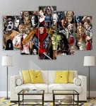 104Tdfc Horror Movie Villains Collage Large Pictures Paintings On Canvas 5 Pieces Creative Gift 5 Panel Canvas Wall Art Canvas Prints Modern Home Living Room Office Modern Decoration Gift
