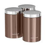 Morphy Richards 974058 Accents Kitchen Storage Canisters, Stainless Steel, Copper, Set of 3