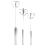 Egg Mixer 3Pcs Semi-Automatic Egg Beater Egg Whisk Manual Hand Mixer Milk Frother for Home Kitchen Use