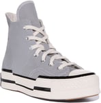 Converse A00741C Chuck 70 Plus Lace Up High Top Trainers Grey UK 3 - 12