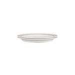 Denby - Natural Canvas Medium Plates Set of 2 - Beige White Glaze Dishwasher Microwave Safe Salad Lunch Crockery 23cm - Ceramic Stoneware Tableware - Chip & Crack Resistant